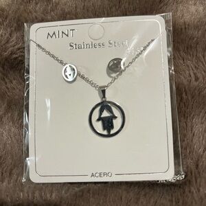 Mint Silver Necklace and Earring Set